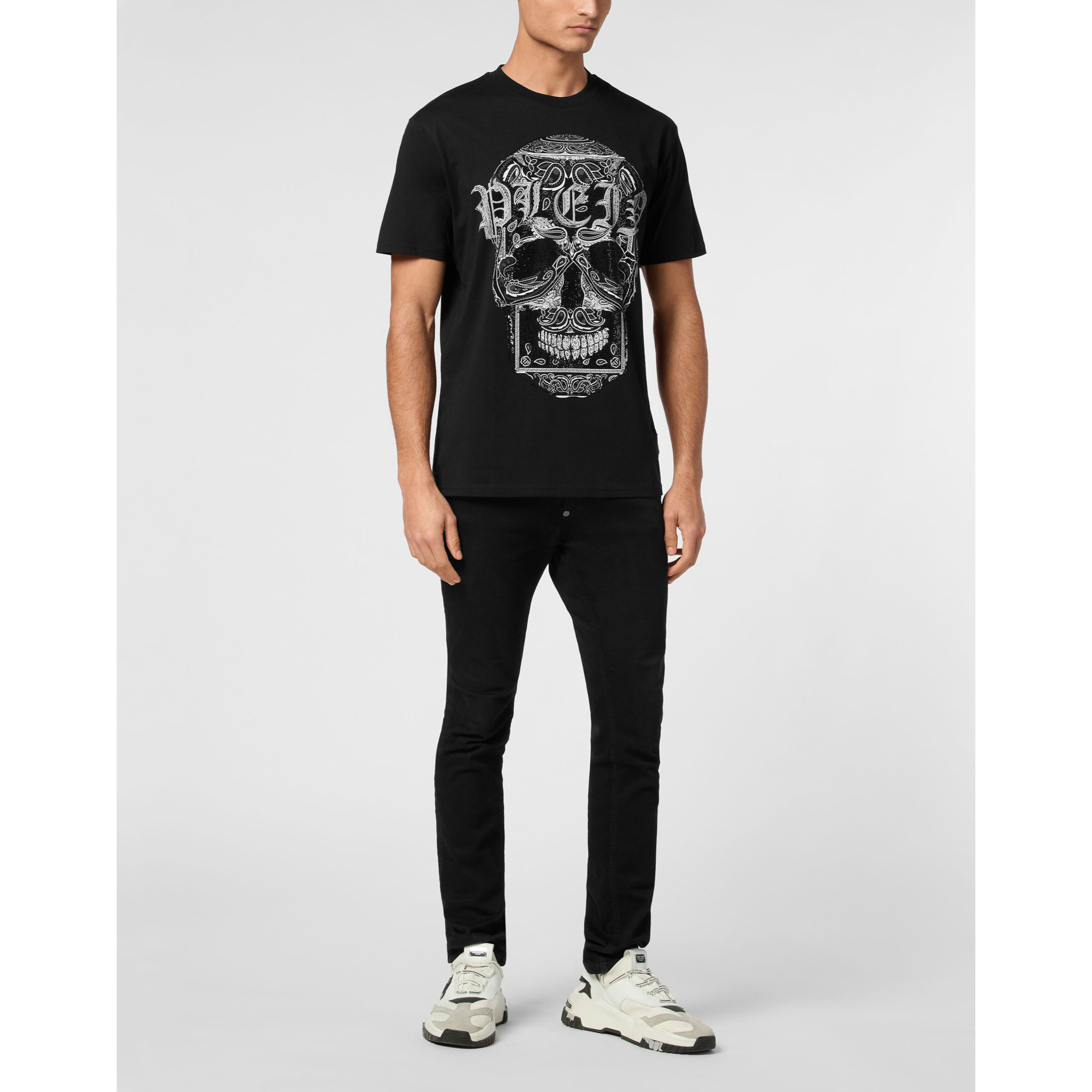 PHILIPP PLEIN Camiseta de cuello redondo y manga corta SKULL