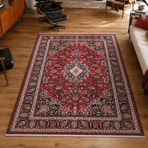Tapis d'orient au motif oriental, artisanal noué main, APUJEZ