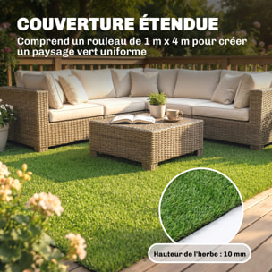 Gazon synthétique artificiel moquette extérieure intérieure 4L x 1l m