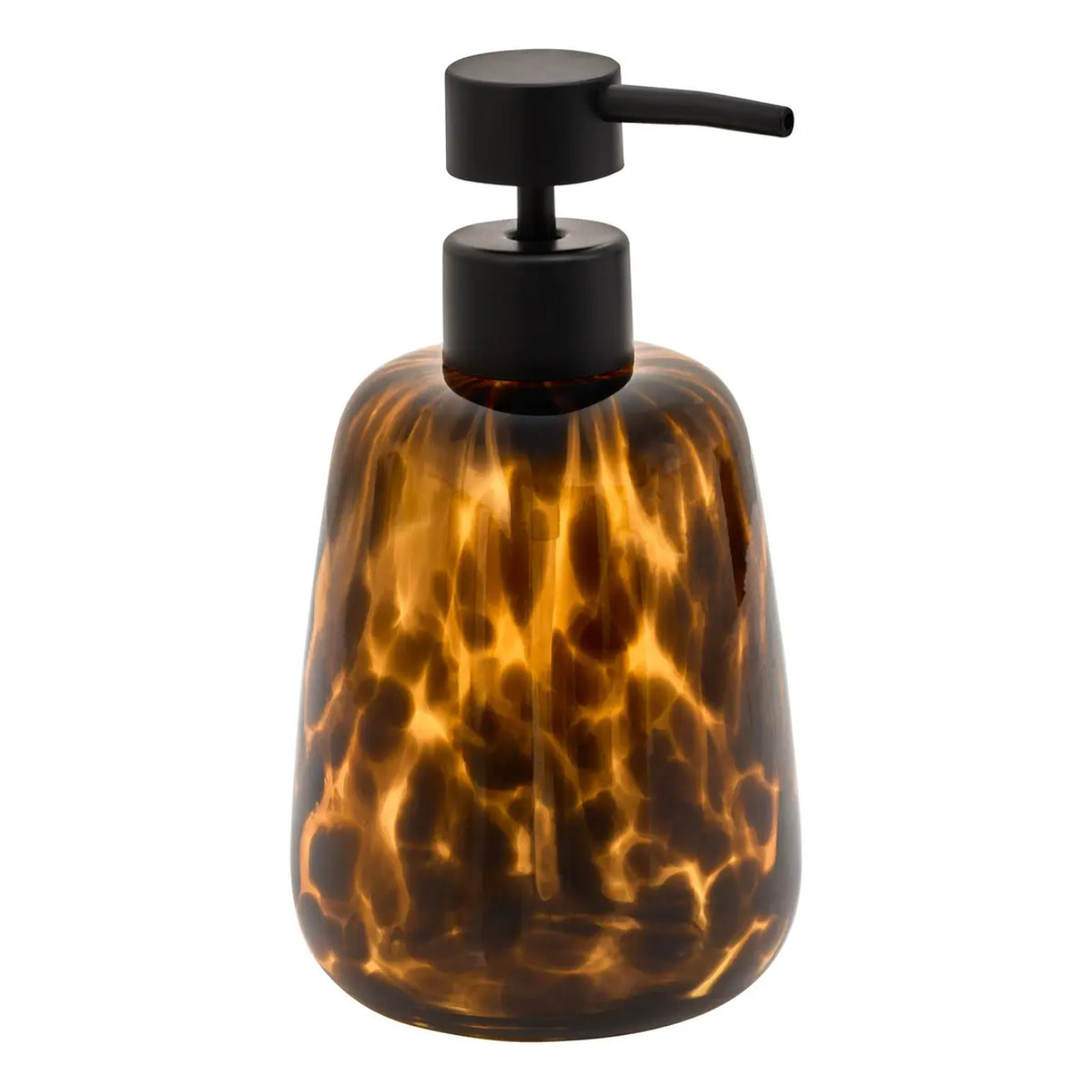 Distributeur de savon en verre Dotty 400ml flammes marron