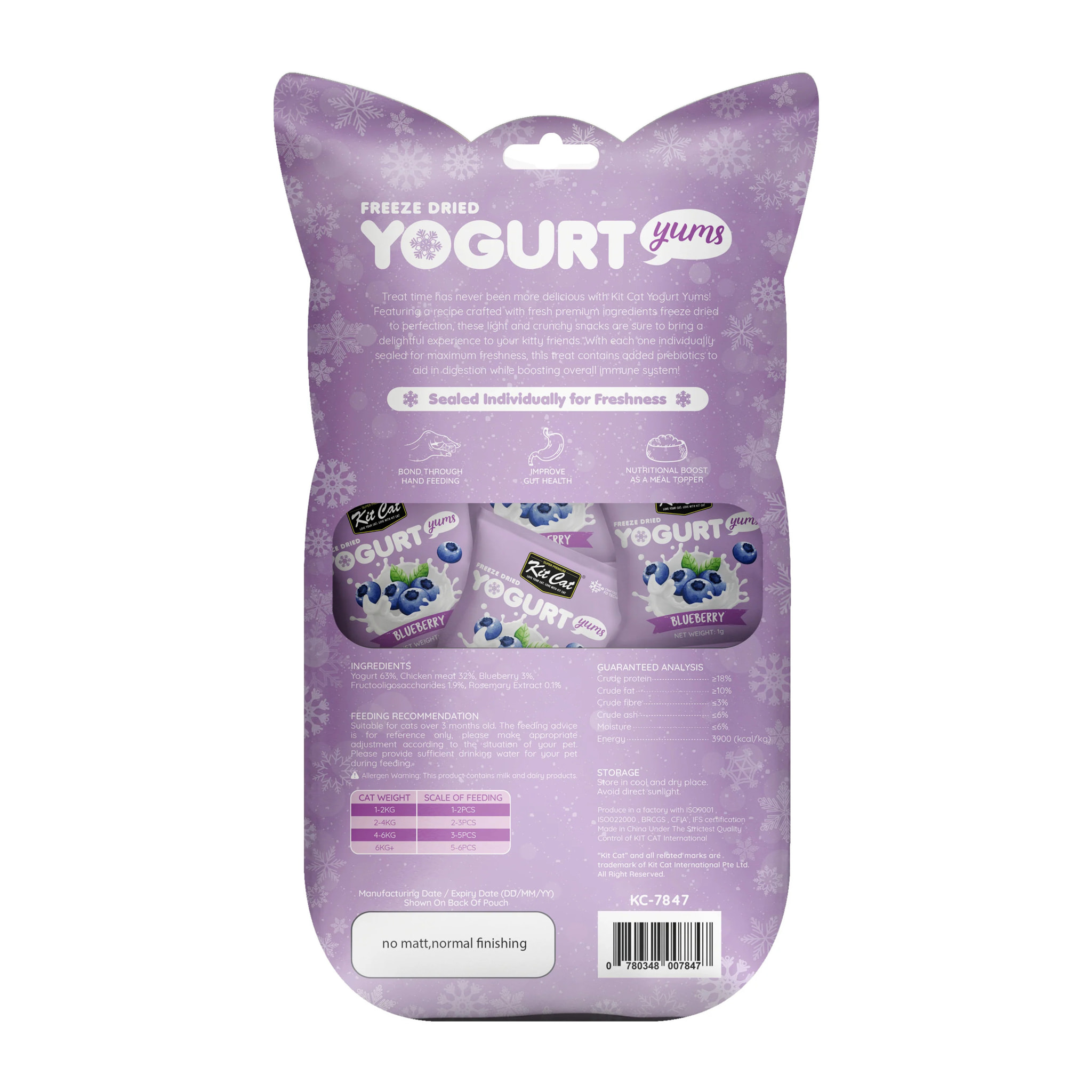 Kit Cat Yogurt Yums Liofilizado Arándano 10g (10 unidades)