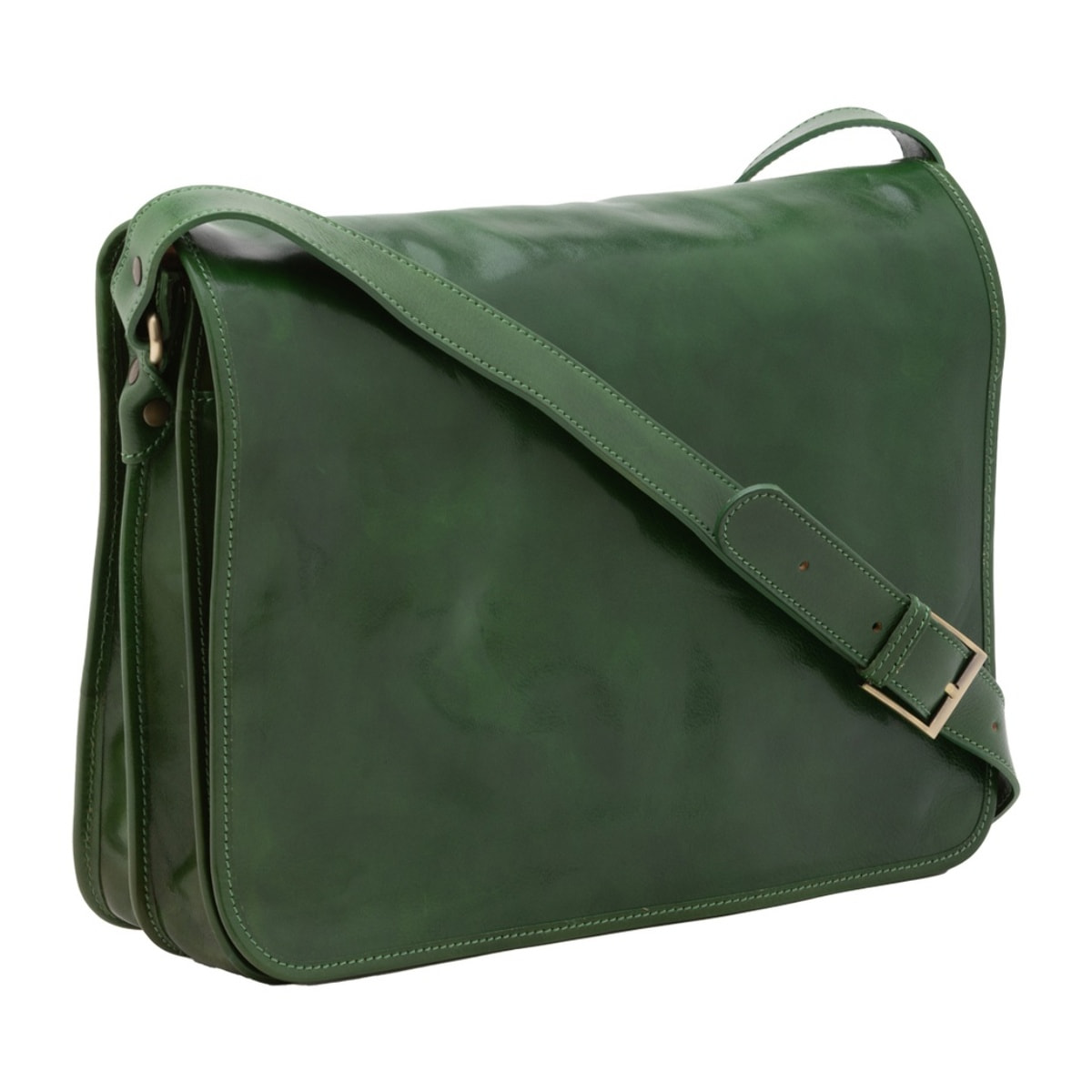 Borsa a tracolla uomo in vera pelle - Modello False - Made in Italy - 30.0 x 38.0 x 12.0 cm