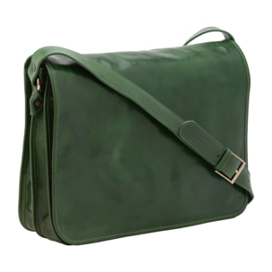 Borsa a tracolla uomo in vera pelle - Modello False - Made in Italy - 30.0 x 38.0 x 12.0 cm