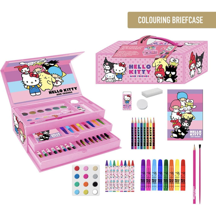 Set Papelería Coloreable Maletín Hello Kitty