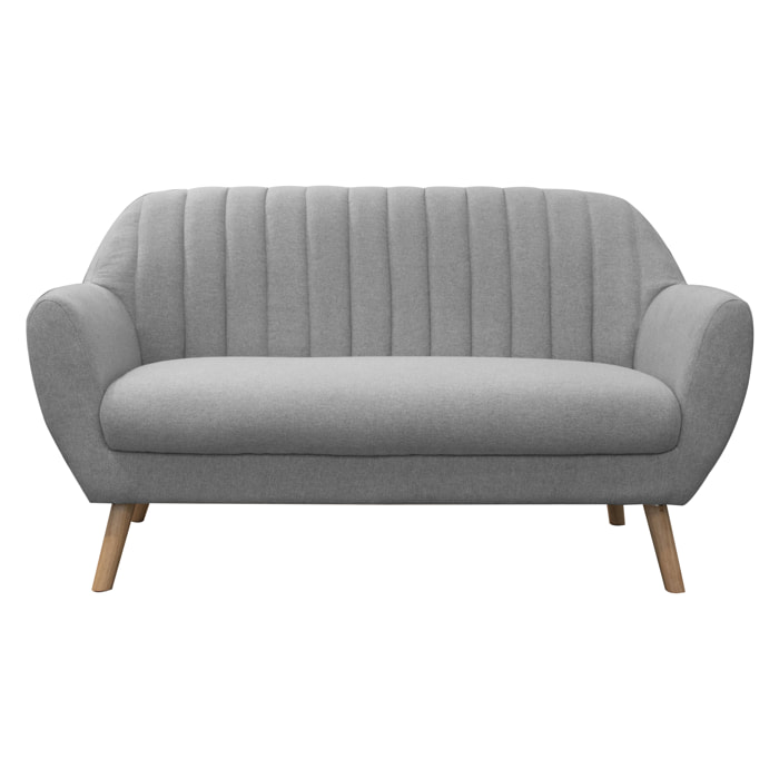 Canape 2 Places Sofia Tissu Gris