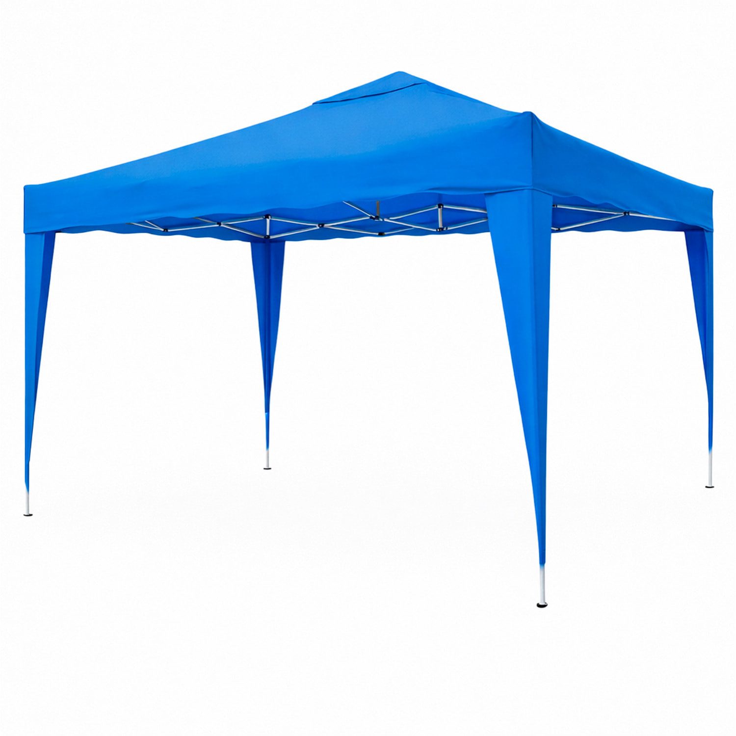 Gazebo Pieghevole 3x4 M in Acciaio con Telo Idrorepellente 160 g/m² Anti-UV Struttura Robusta Apertura Rapida a Fisarmonica con Borsa e 4 Sacche Blu