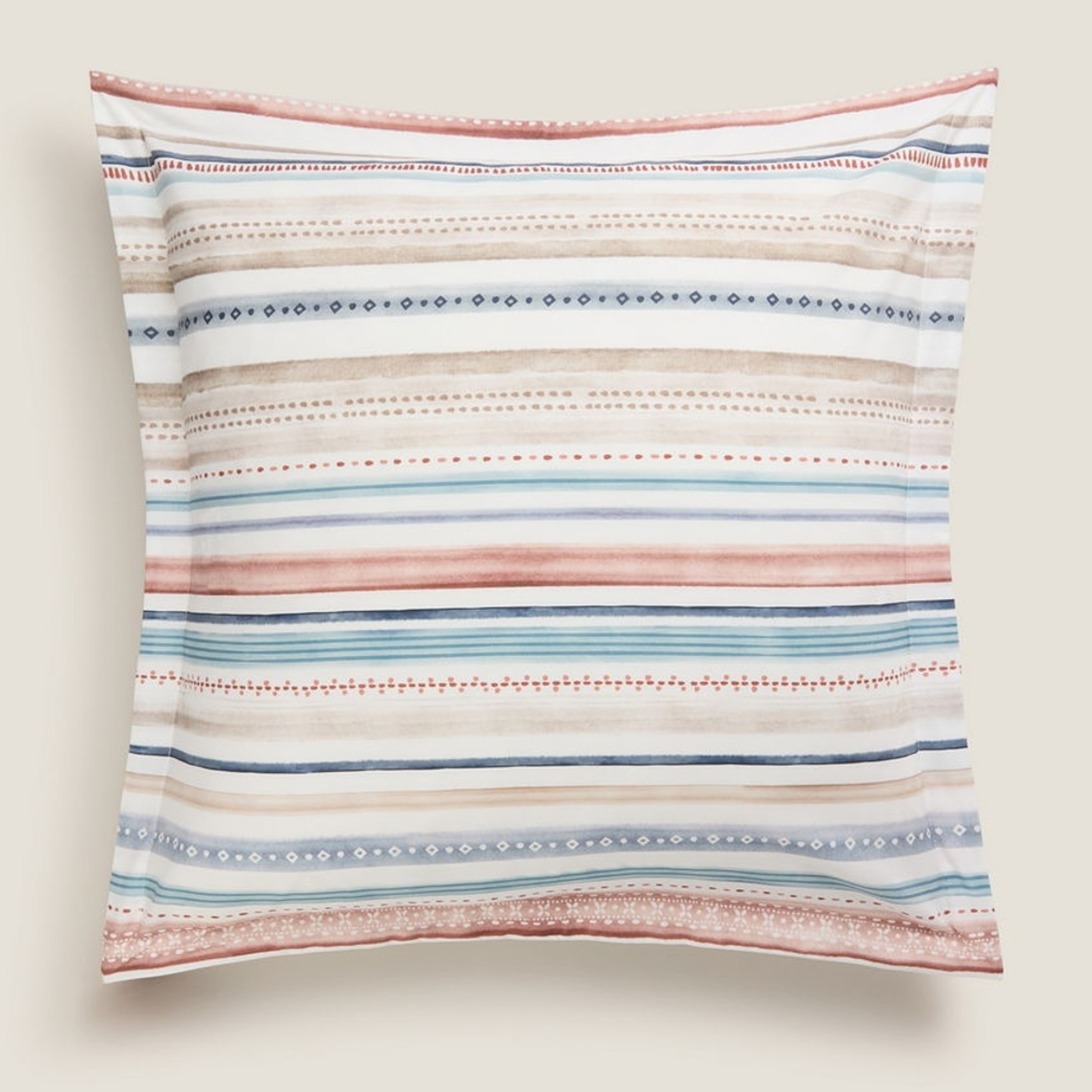Funda cojín rayas multicolor Onray color azul 100% Algodón percal