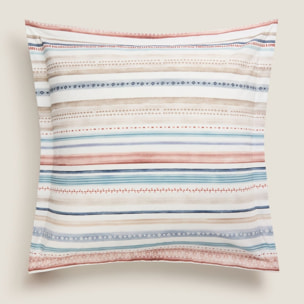 Funda cojín rayas multicolor Onray color azul 100% Algodón percal