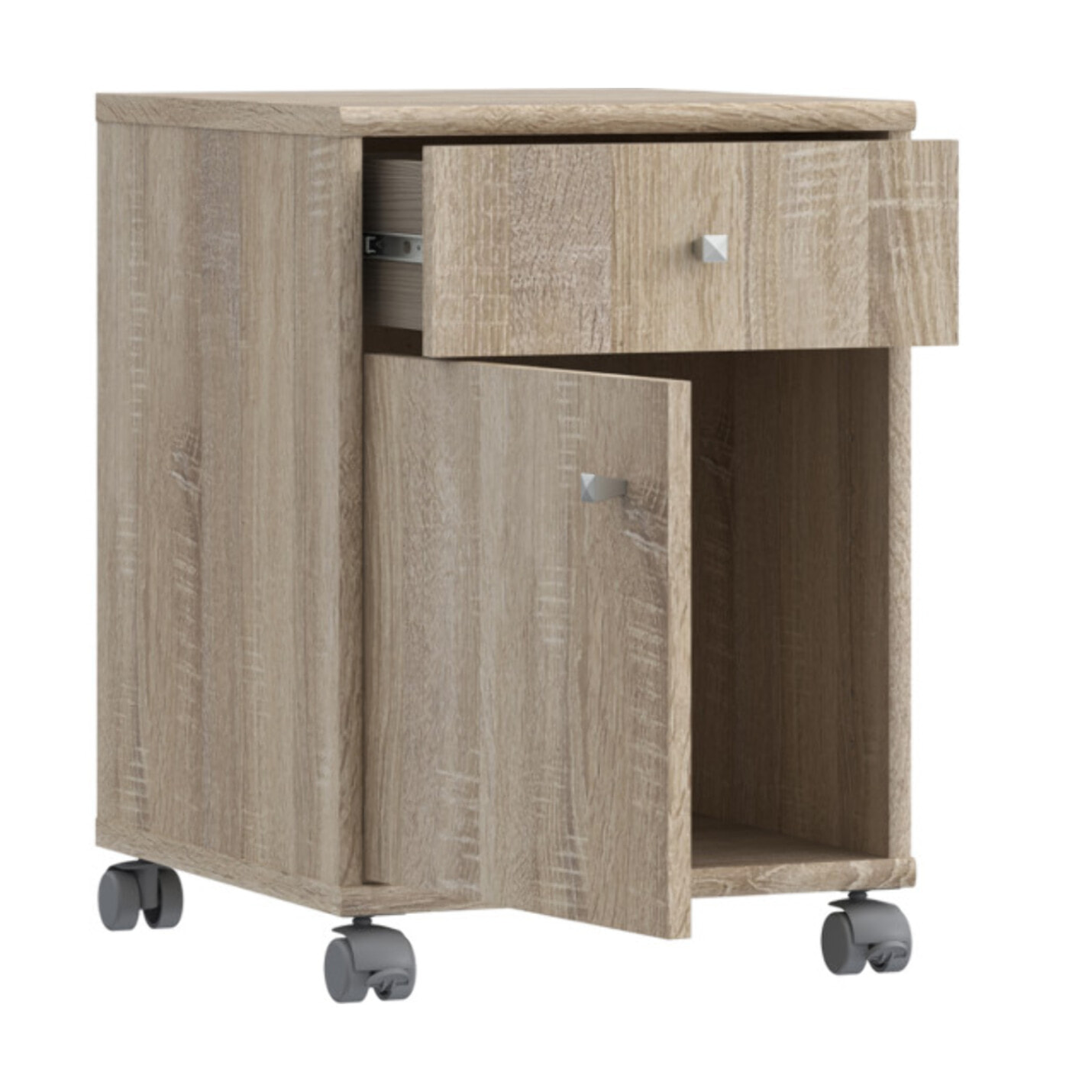 Caisson H. 54 cm avec roulettes et décor chêne sonoma - MIA