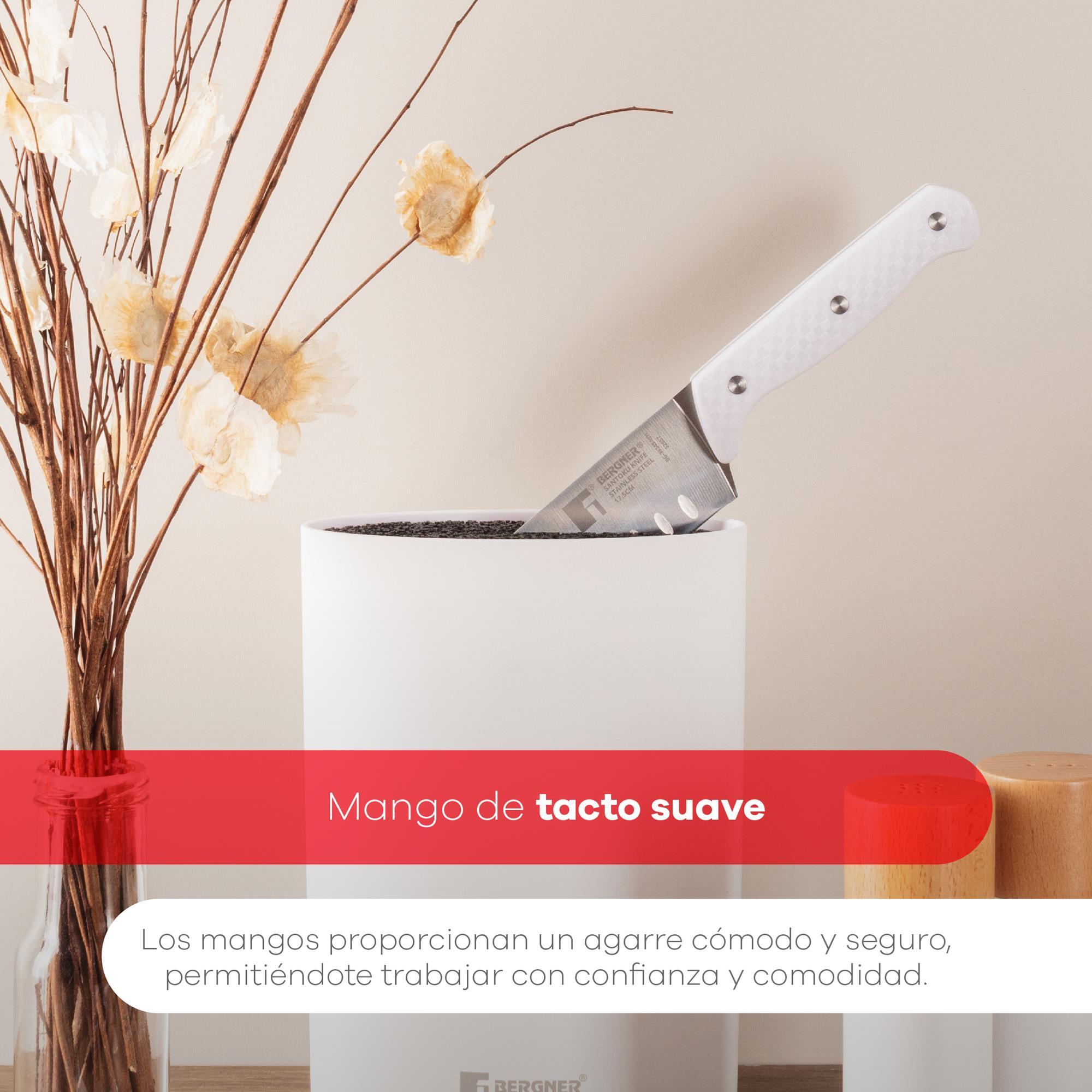 set de 3 cuchillos (chef + santoku + multiusos) con tacoma en acero inoxidable