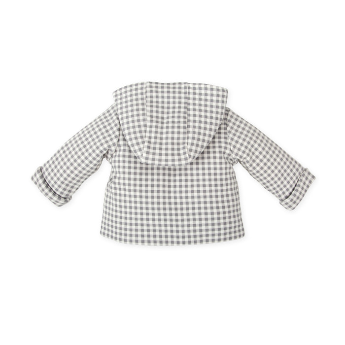 CHAQUETÓN CUADROS GRIS - Gris