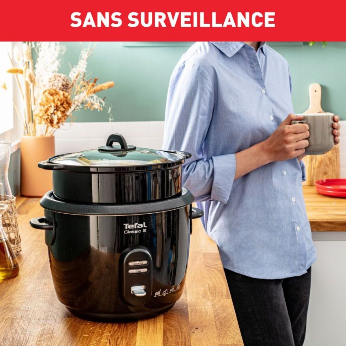 Cuiseur riz TEFAL Classic 5L+ panier vapeur
