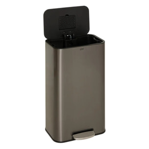 Poubelle rectangulaire à pédale Delta 30L carbone