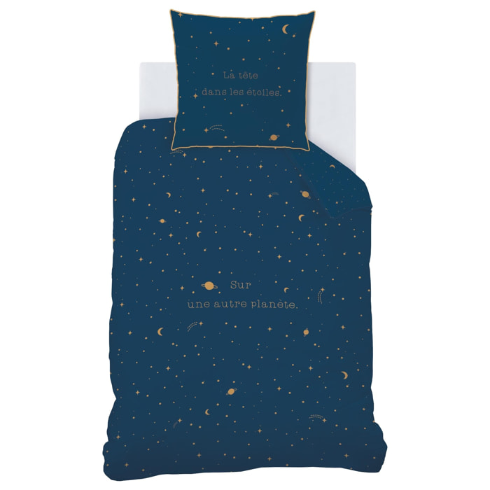 Parure de lit imprimée 100% coton, STARGAZE