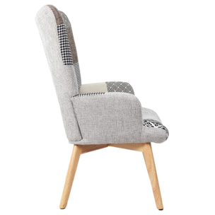 Fauteuil Helsinki Patchwork Gris