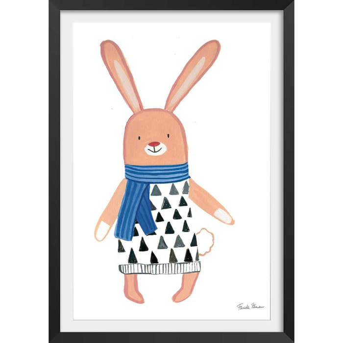 Affiche enfant copains de quartier  Affiche sous cadre noir