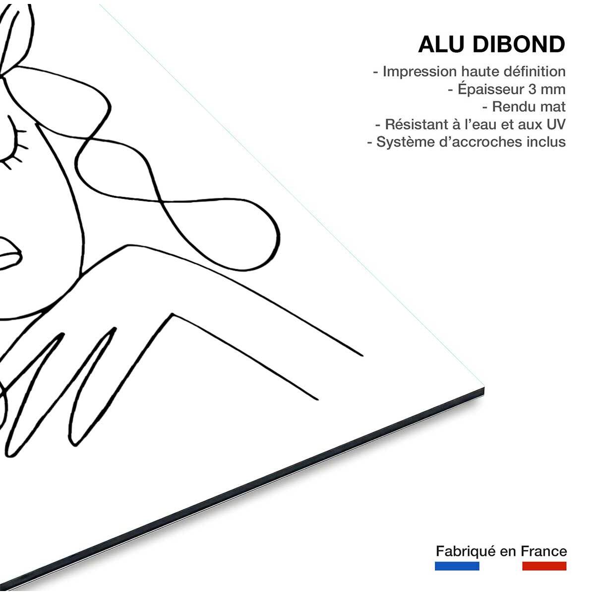 Tableau la femme au clin d'oeil Tableau alu Dibond