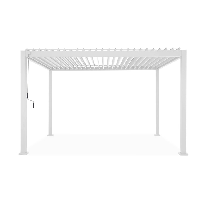 Pergola Bioclimatique blanc – Triomphe – 3x4m. aluminium. à lames orientables