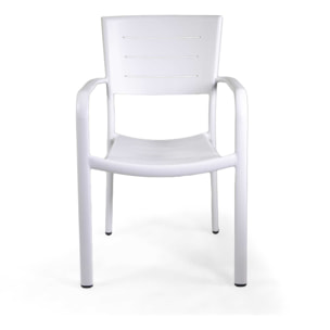 Poltrona Vacchetti Delta in alluminio bianco cm55,5x59,5h85