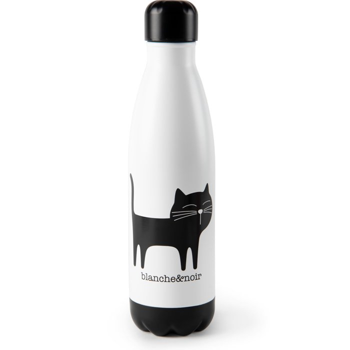 Bottiglia termica Excelsa Blanche&Noir, acciaio inox doppia parete, 500 ml, bianco