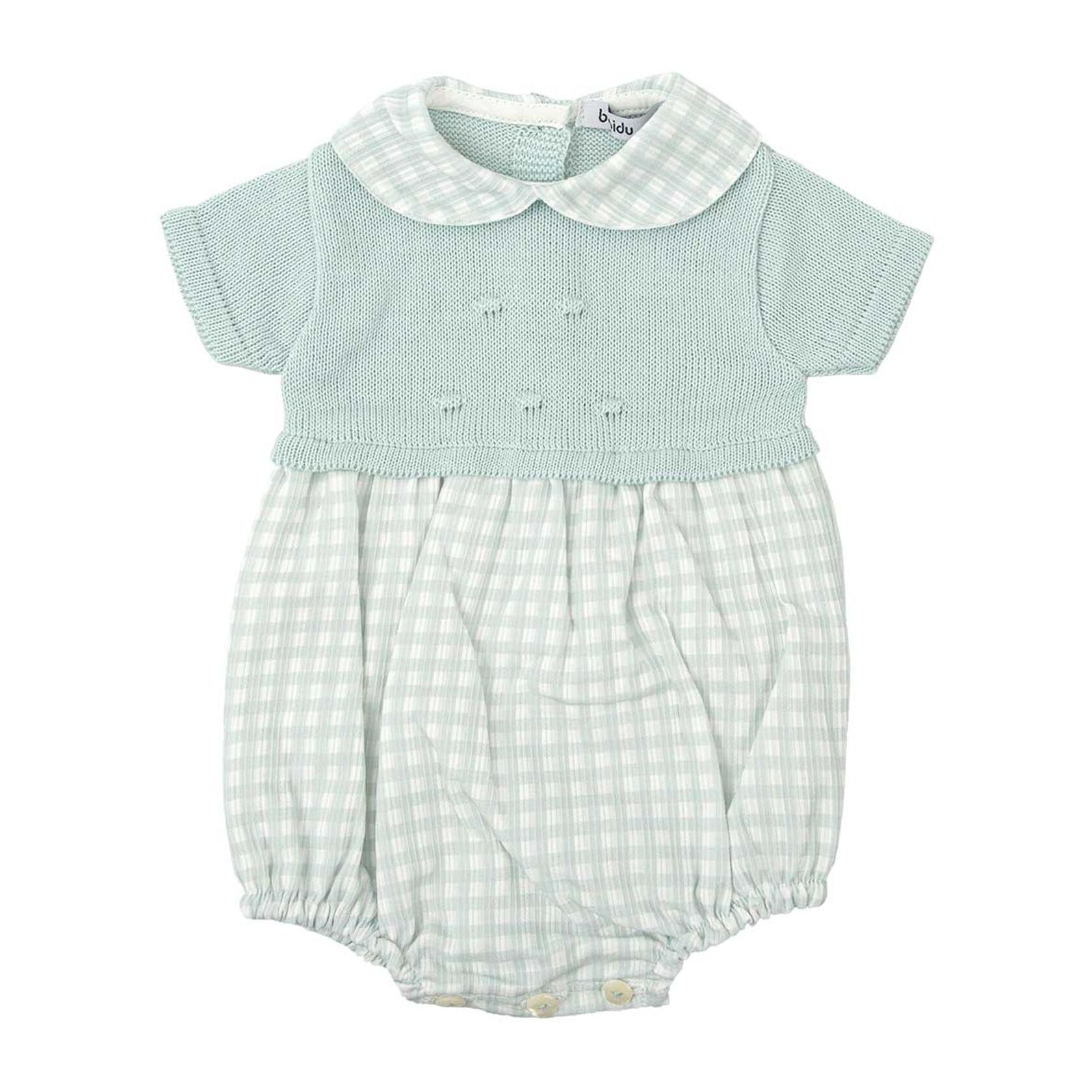 Pelele Corto Cuello Bebe Punto Burbujas