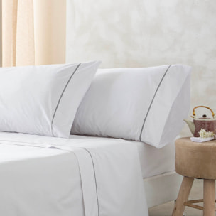 Funda de almohada ito blanco/gris