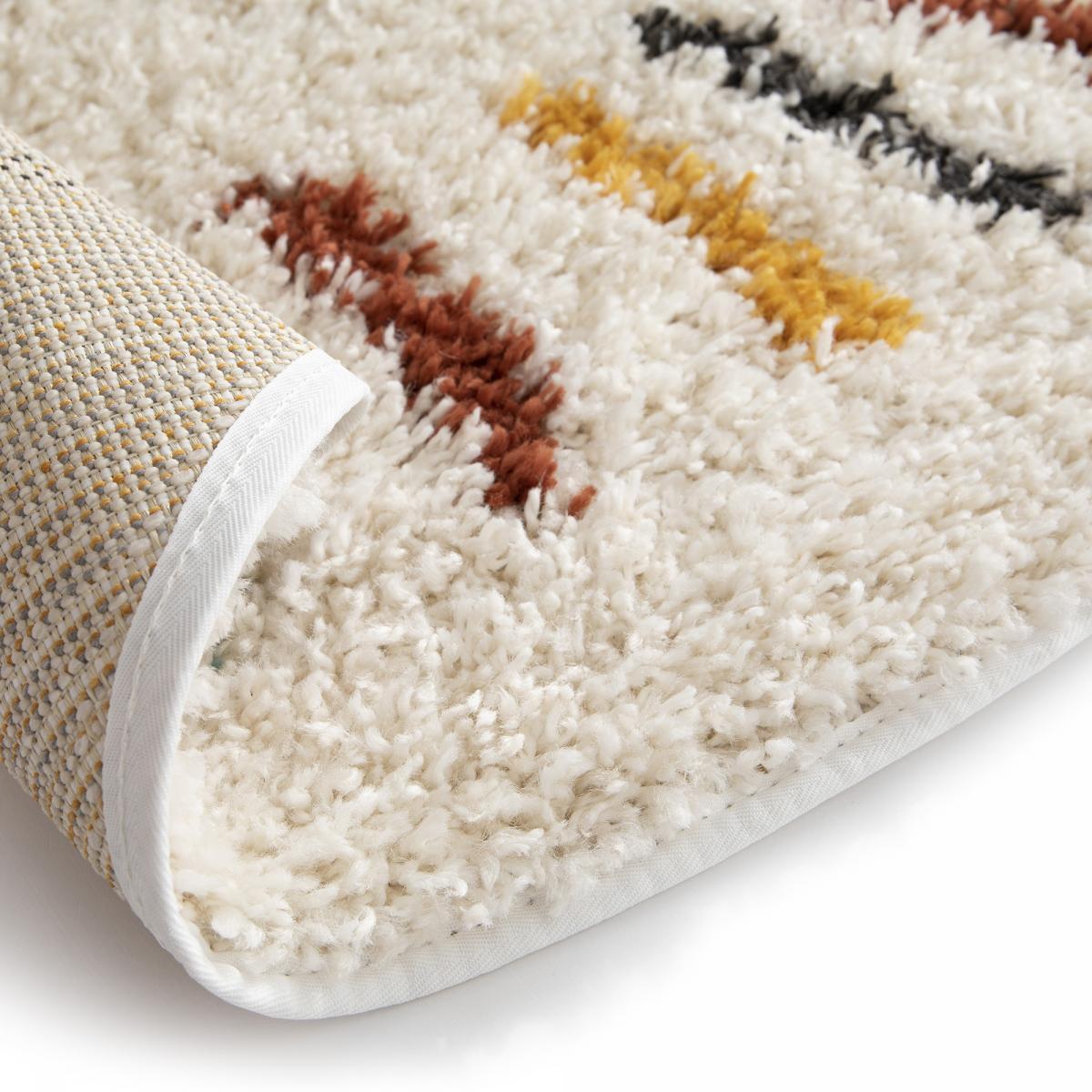 Tapis salon RADI 3 Beige 160x160 rond en polypropylène doux et soyeux