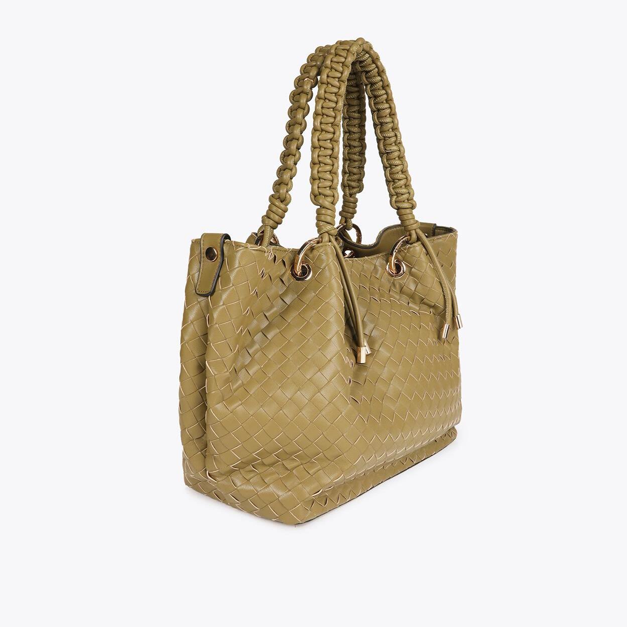 Shopper intrecciato effetto pelle