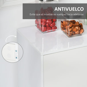 Aparador de Salón con 3 Puertas 2 Cajones Estante Interior Ajustable 117x36x74cm