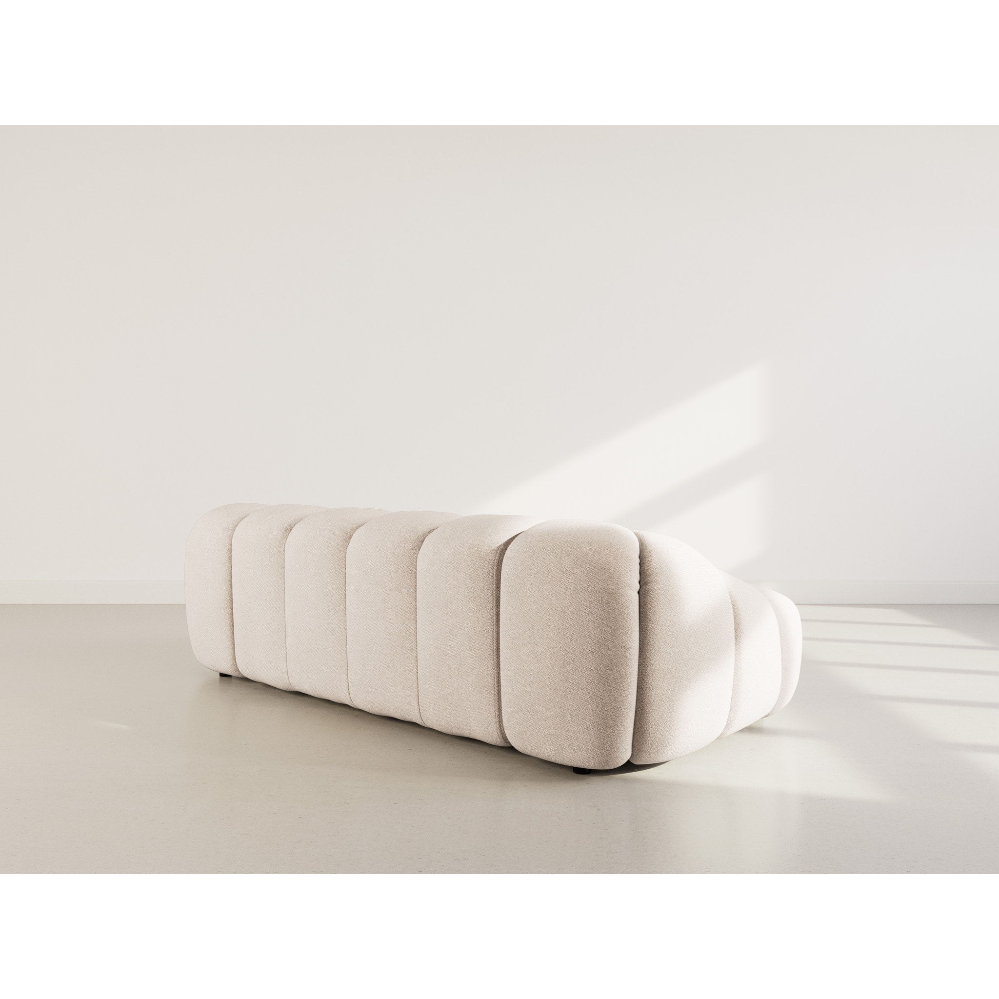 Ava - canapé 3 places en velours texturé - Beige