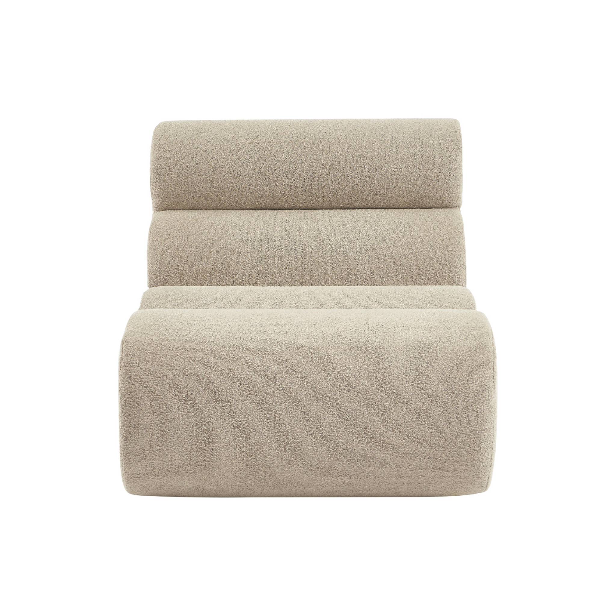 Lot de 2 chauffeuses bouclette texturée beige 1 place - L 81 x P 99 x H 75cm - Nova