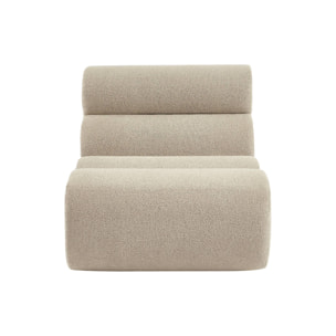Lot de 2 chauffeuses bouclette texturée beige 1 place - L 81 x P 99 x H 75cm - Nova