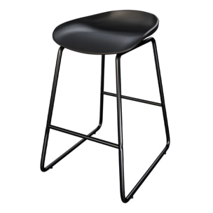 Lot de 2 chaises pour îlot central H65,5 cm noires - Yoshi