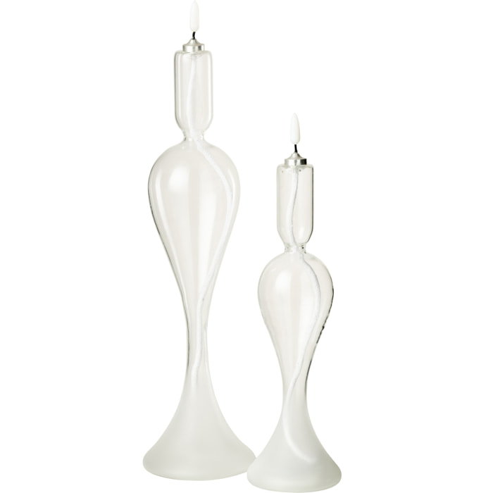 J-Line bougie - verre - transparent - large - lumières LED