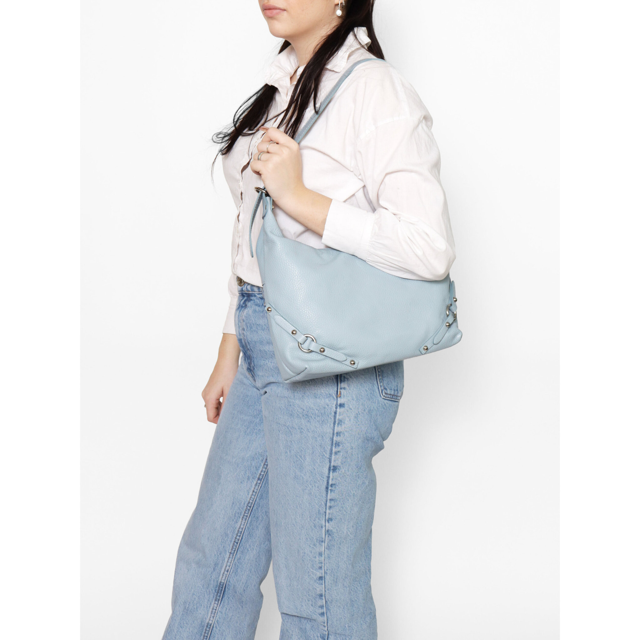Borsa a spalla da donna In Vera pelle Made in Italy 30x30x9 cm