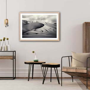Affiche paysage désert du ténéré Affiche + cadre en bois - Chêne