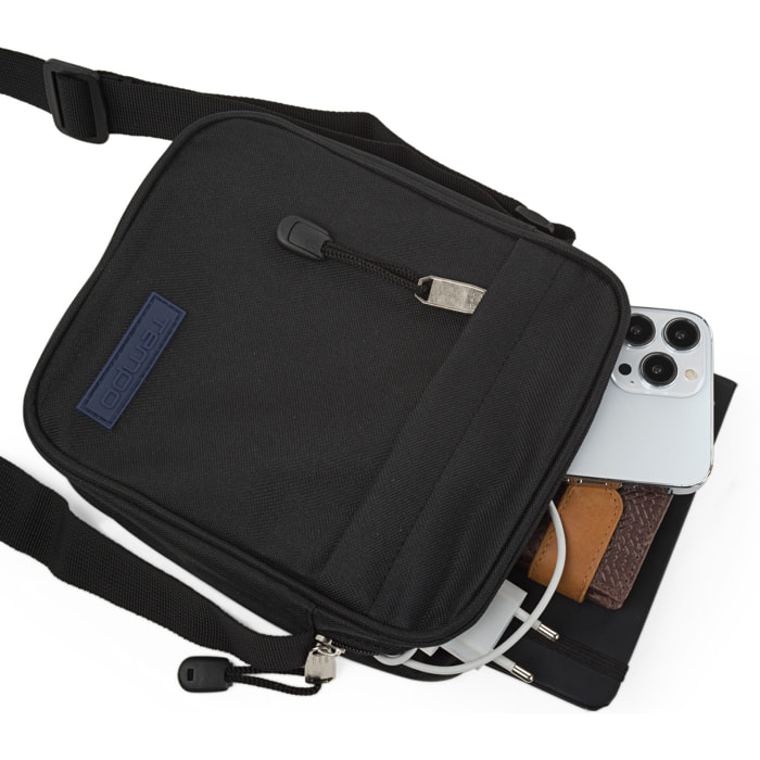 Bandolera Hombre Vegana Itaca Serie Tempo Negro