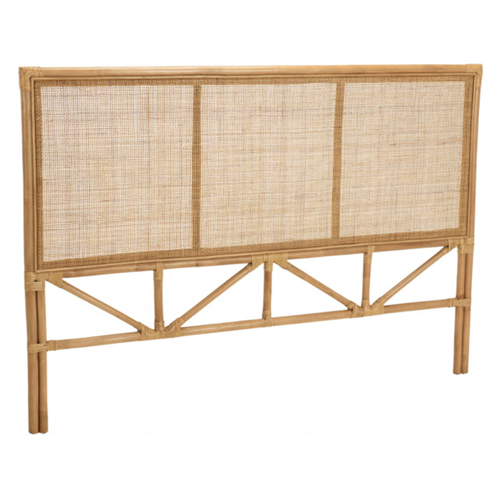 KALLY - Tête de lit rect. 140/160cm 'cannage' rotin couleur brun miel