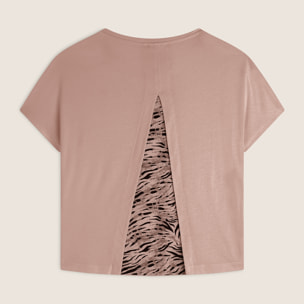 T-shirt maniche a kimono con stampa fantasia sul retro