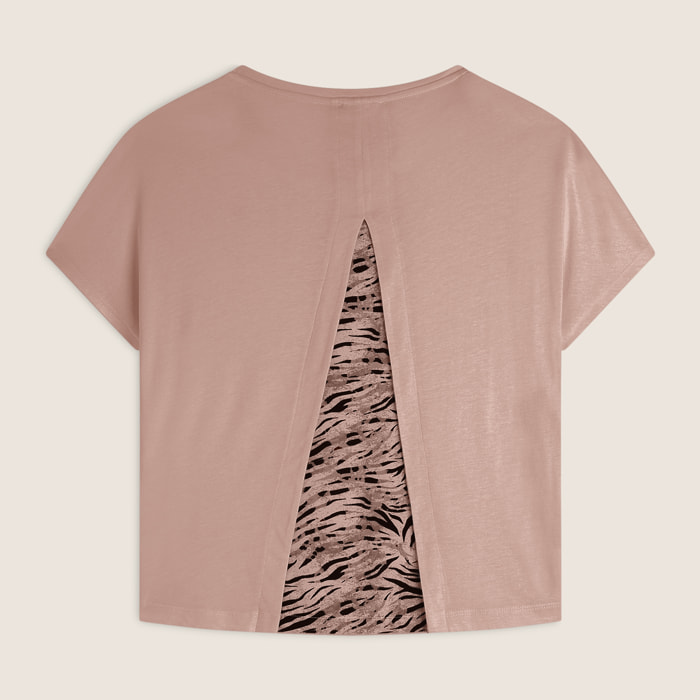 T-shirt maniche a kimono con stampa fantasia sul retro