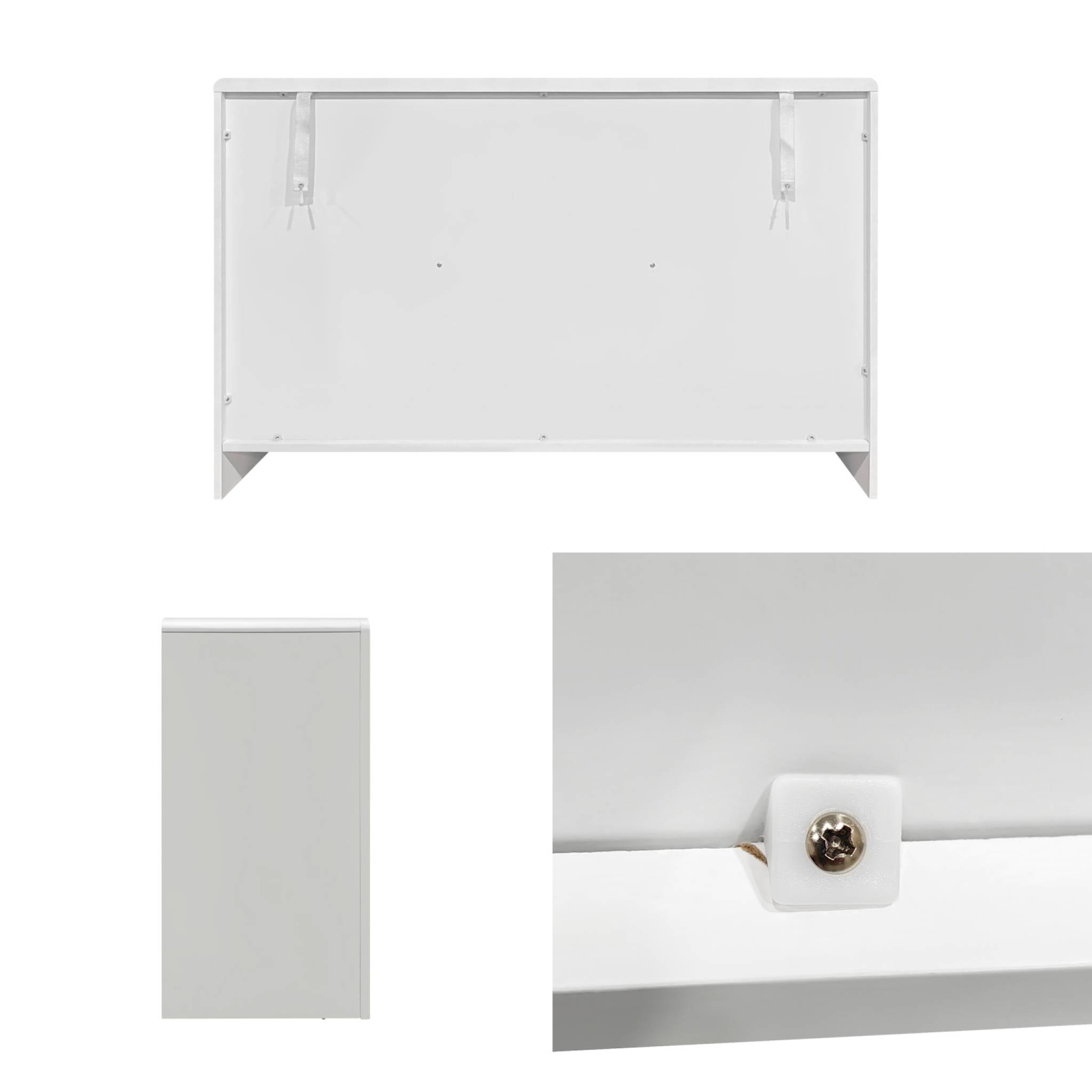 Buffet organique 6 compartiments. buffet bas. effet bois blanc 120cm