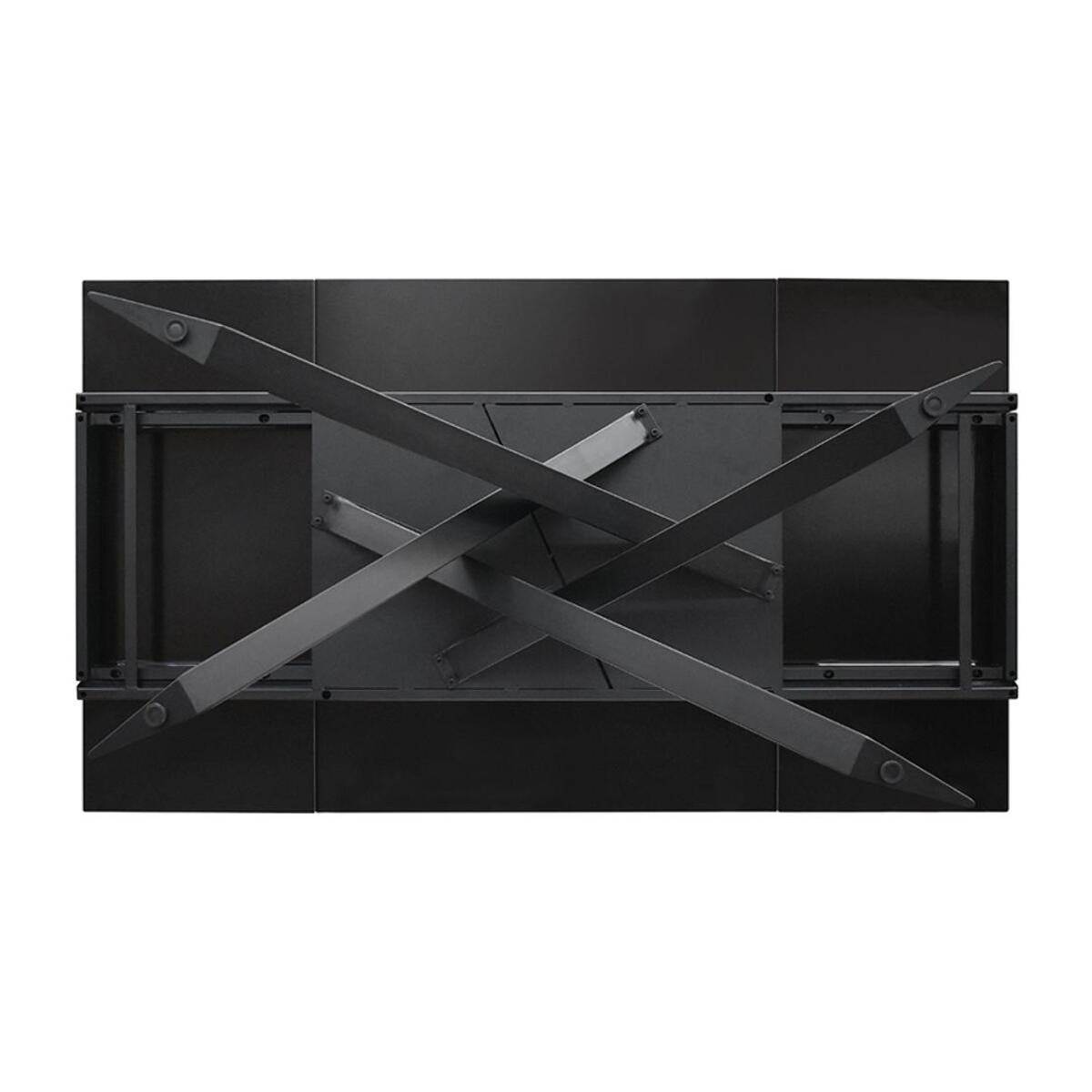 Tavolo CALVI in ceramica, effetto marmo nero e base in metallo verniciato nero, allungabile 160x90 cm-240x90 cm