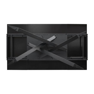 Tavolo CALVI in ceramica, effetto marmo nero e base in metallo verniciato nero, allungabile 160x90 cm-240x90 cm