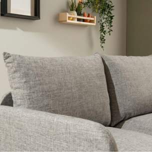 Canapé-lit en lin gris chiné, 2 personnes 140 cm ORURO