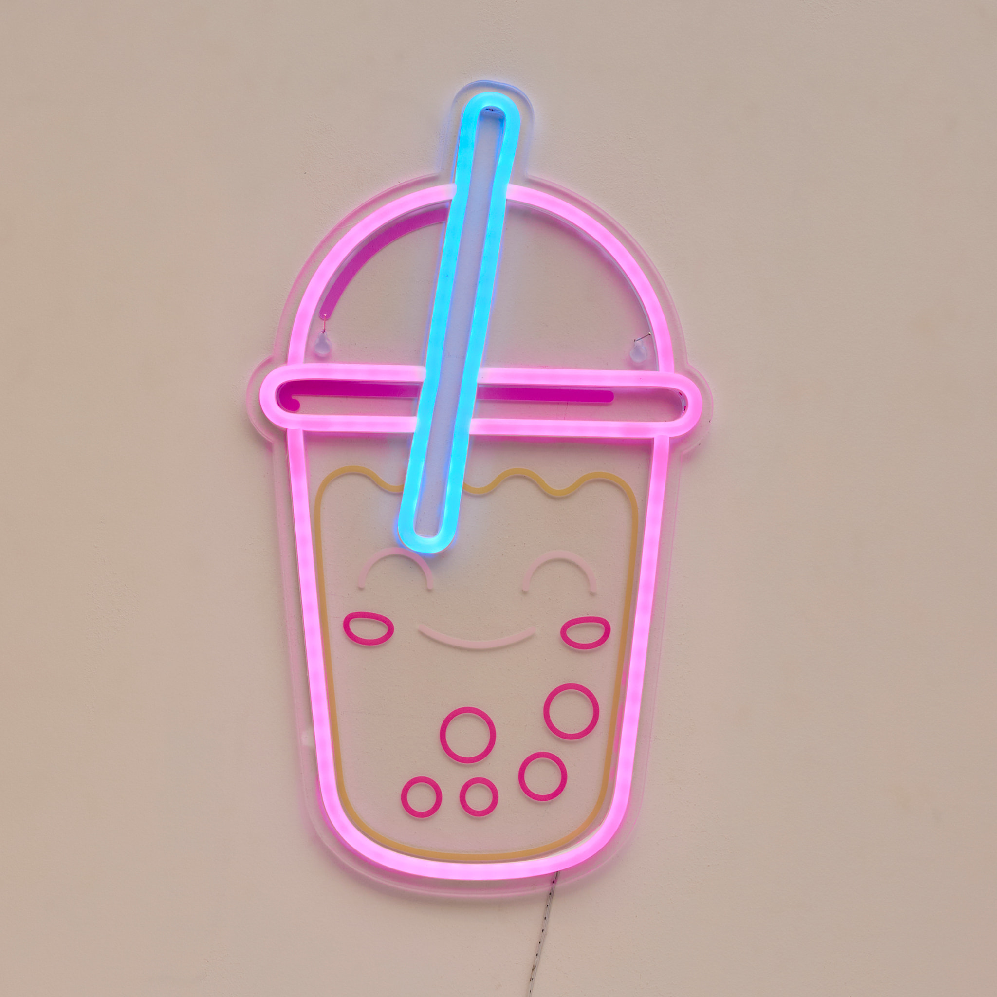 Lampe Kawai Bubble Tea Effet Neon