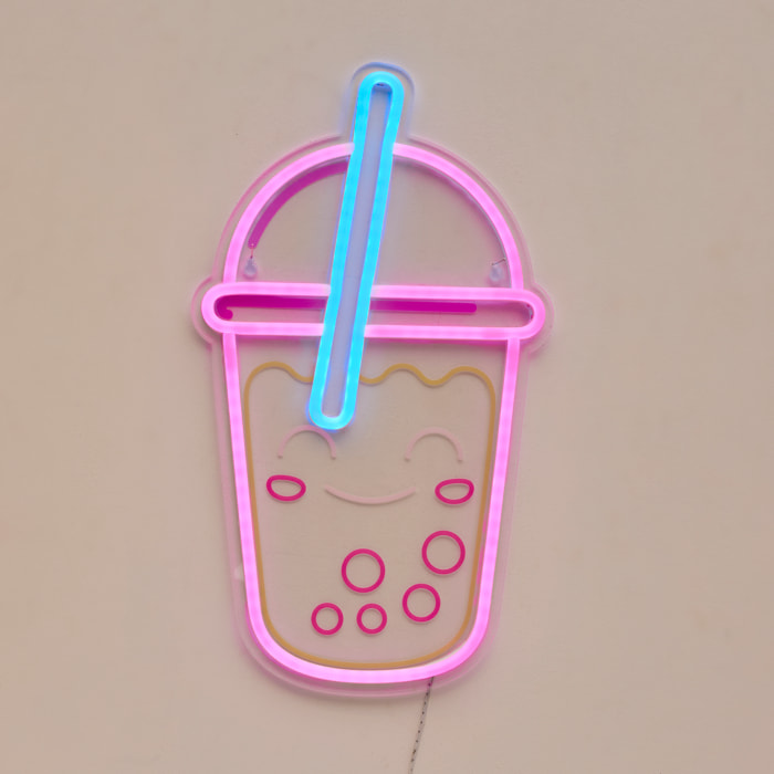 Lampe Kawai Bubble Tea Effet Neon