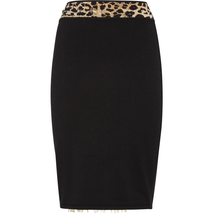 PHILIPP PLEIN Knit Short Skirt LEOPARD