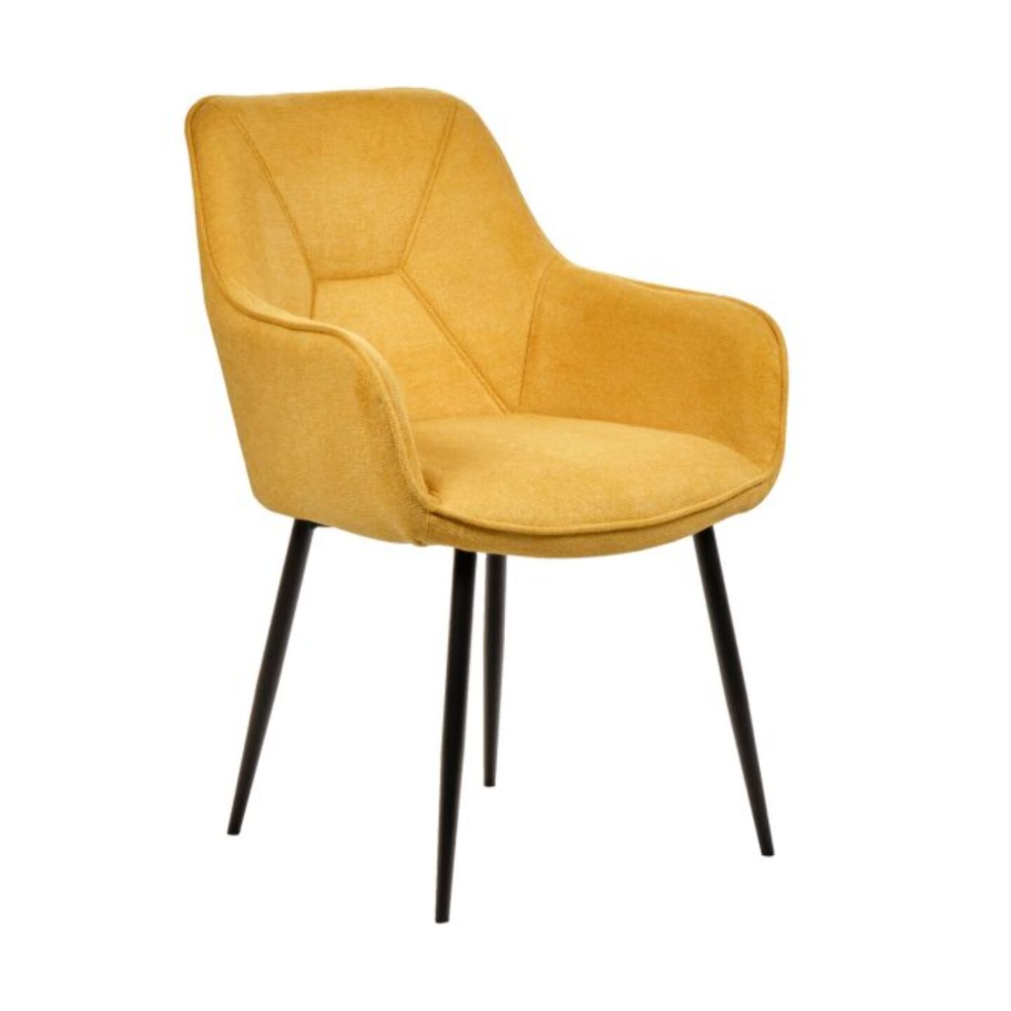 Chaise en tissu avec accoudoirs et pieds métal noir - MIKI
