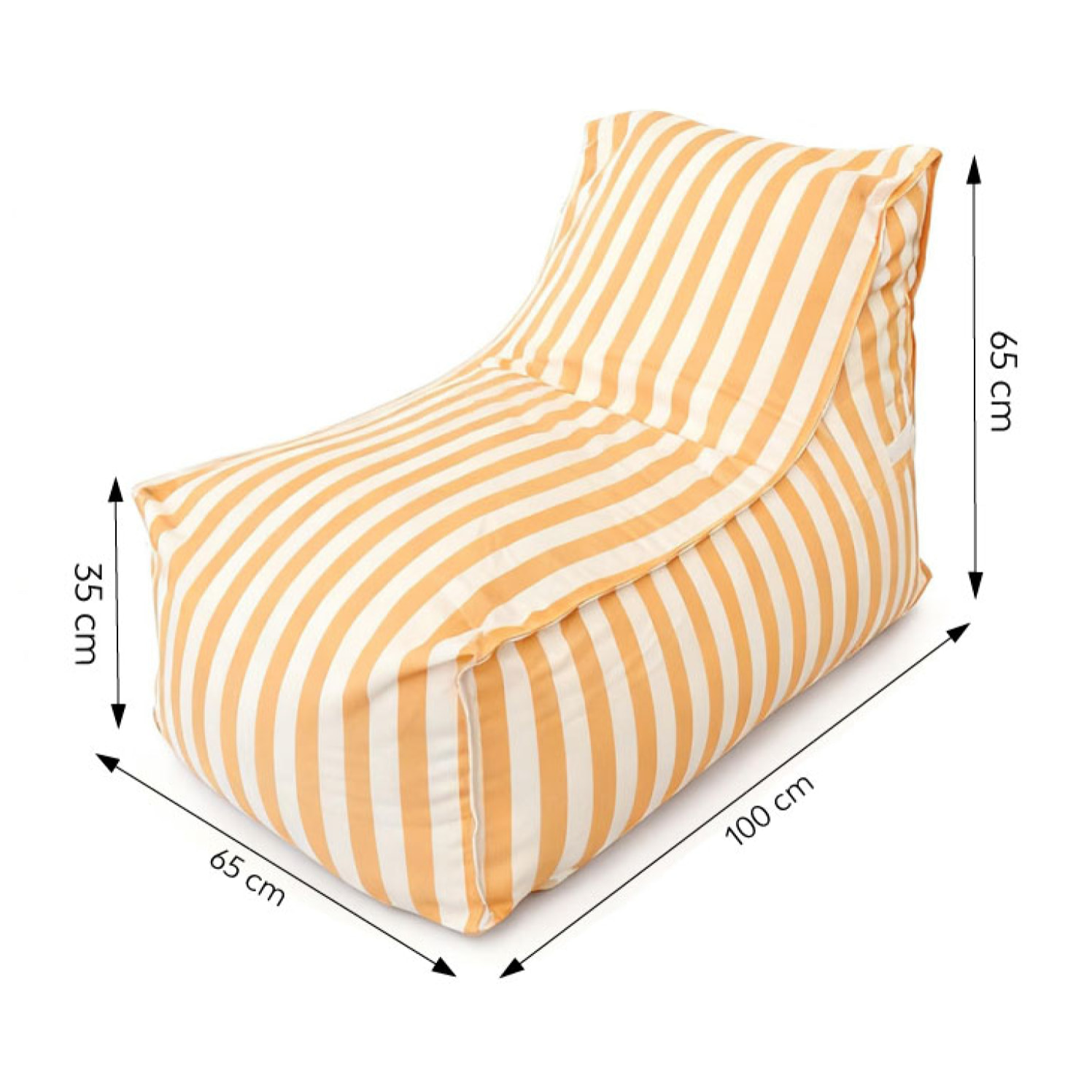 BOLOGNE Ensemble de poufs d’extérieur rayés jaune déperlant