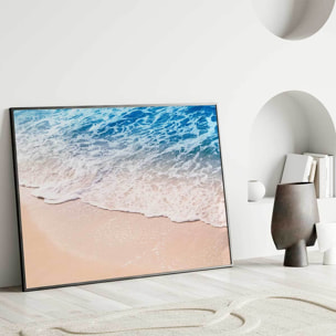 Affiche encadrée vague douce sur le sable Affiche + cadre en métal - Noir